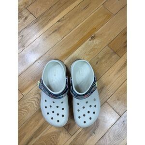 Crocs Womens Cream Iconic Comfort Slip On Shoes Size M 7 W 9
